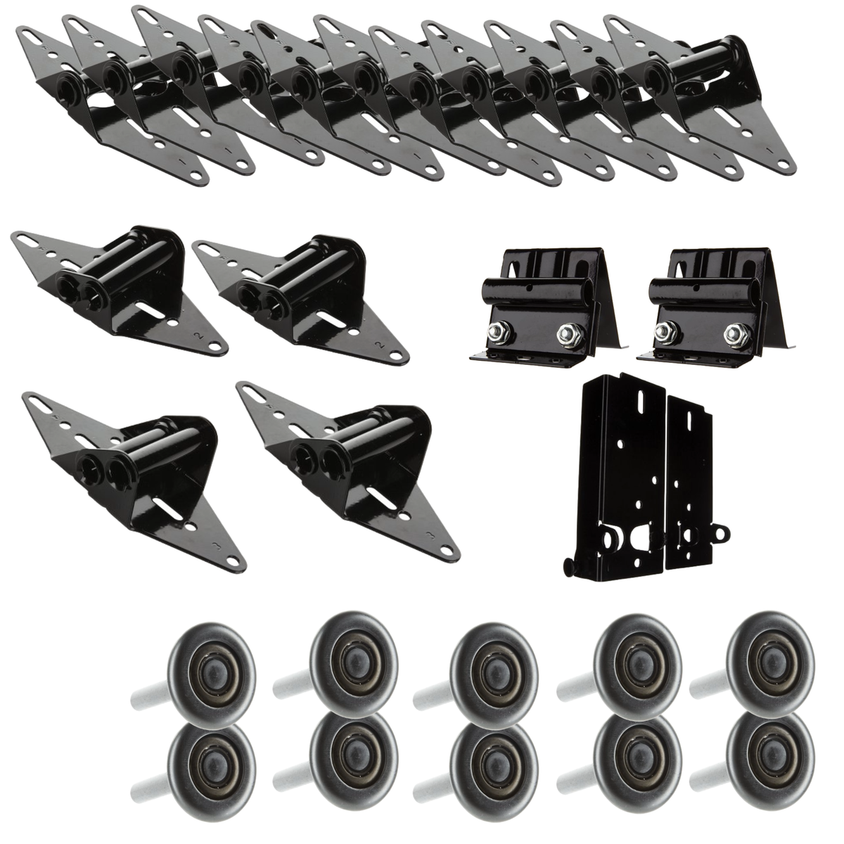Powder Coated Garage Door Hinge Kit - Black