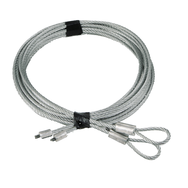 Pair of Cables Assemblies 1/8" for 7' High Garage Door with Torsion Springs (102")