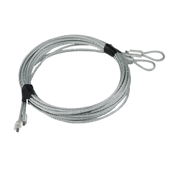 Pair of Cable Assemblies 1/8" for 8' High Garage Door with Torsion Springs (114")