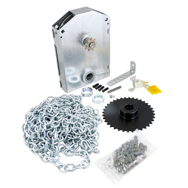 Chain Hoist JR Canimex – J.R. Jackshaft hoist with 1 inch shaft, 4:1 gear reduction and complete hardware kit
