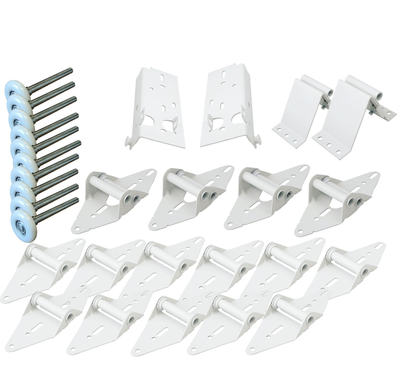 Heavy-Duty Commercial Grade Garage Door Hardware Kit β White Finish