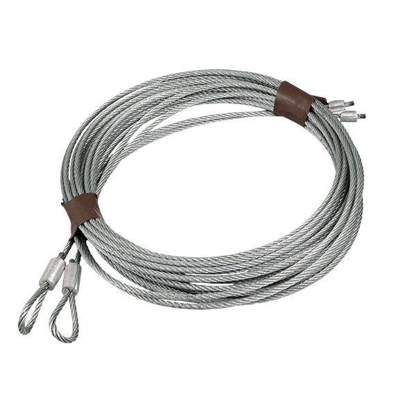 Pair of Cable Assemblies 1/8" for 10' High Garage Door with Torsion Springs (141")