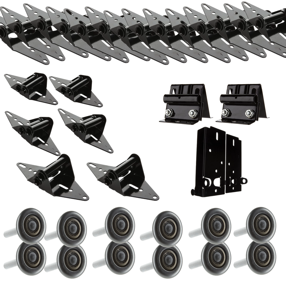 Powder Coated Garage Door Hinge Kit - Black