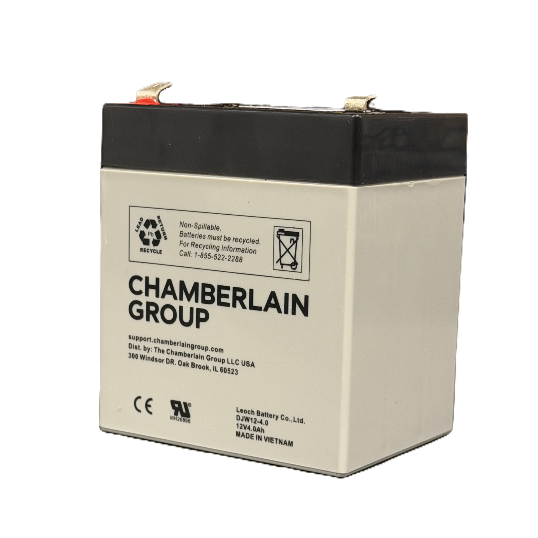 Chamberlain Group battery on a white background