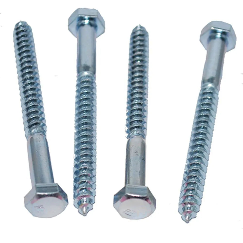 3" x 5/16" Heavy-Duty Wood Lag Screws – Hex Head, Strong Grip for Garage Doors (Box of 50-100)