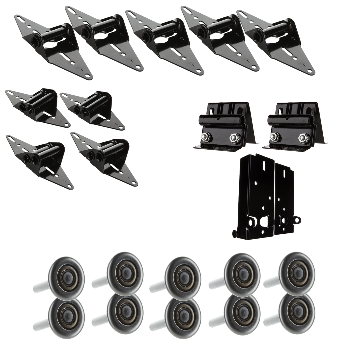 Powder Coated Garage Door Hinge Kit - Black