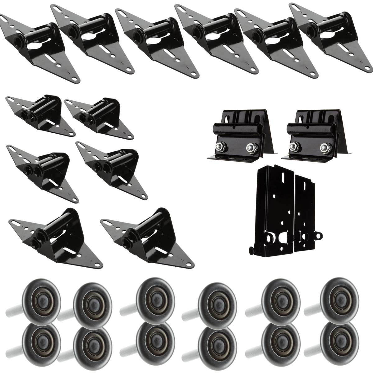 Powder Coated Garage Door Hinge Kit - Black