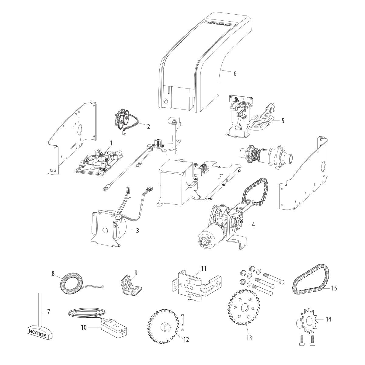 LJ8950W - Light Duty Commercial Door Operator for Rolling Doors