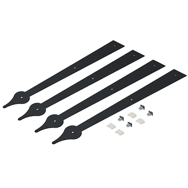 Decorative Strap Hinge Kit, Black Spade Style 18in, 4 Pieces