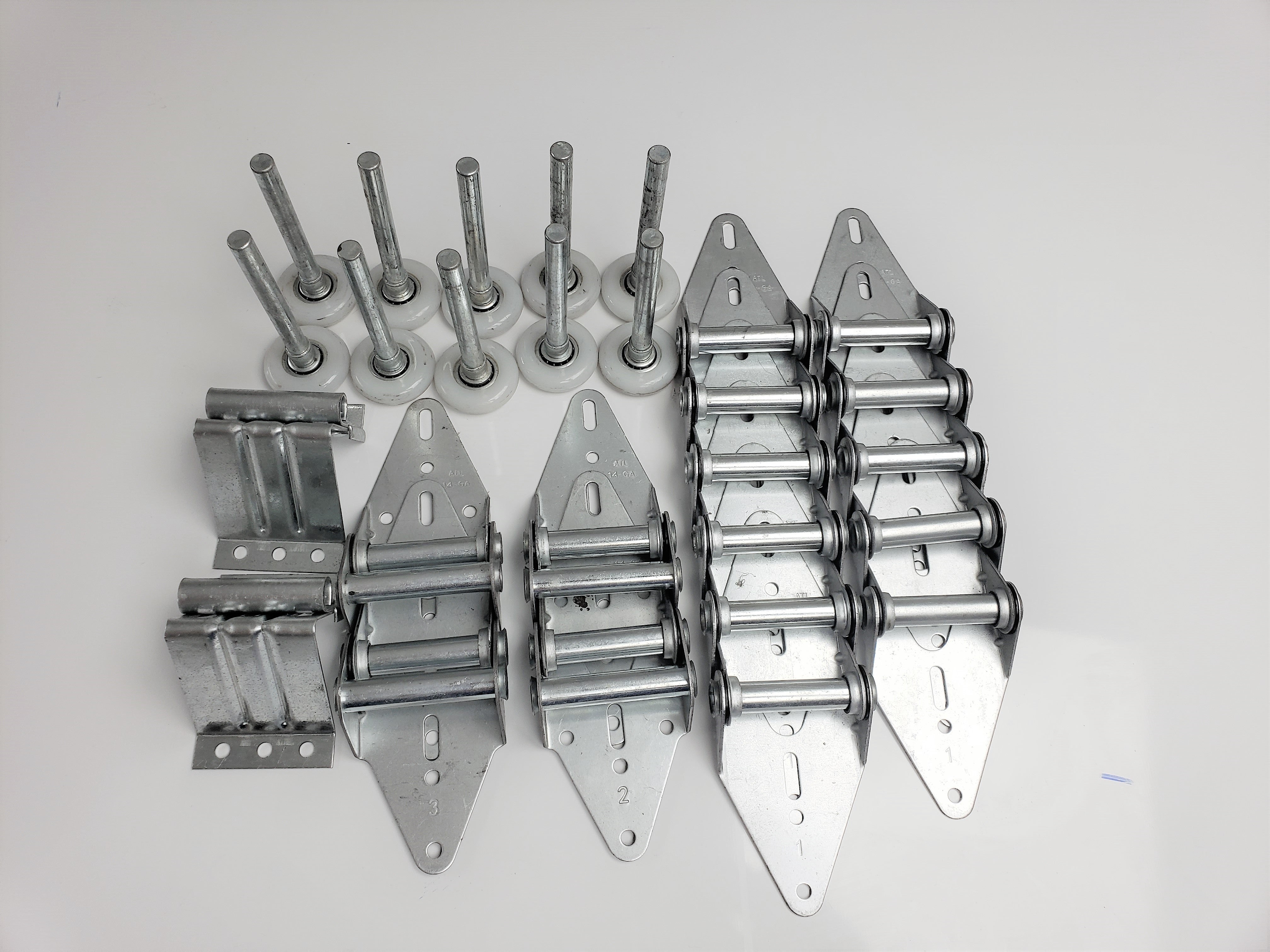 Quietflex Hinge Hardware Kit for (Double Car Door)- Self-Lubricating, Ultra-Quiet Operation